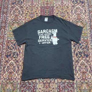 00s Family Guy Brian Griffin Sarcasm Free Service T-Shirt Black Large Delta